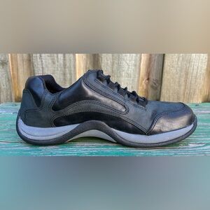 Clarks Springers Black Leather Nubuck Lace up Shoes Womens Sz 8.5 M Walking